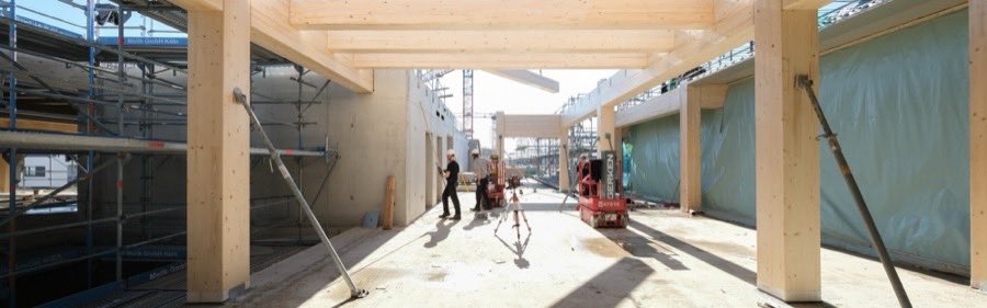 Holztragwerk der Gesamtschule Fitzmaurice in Köln